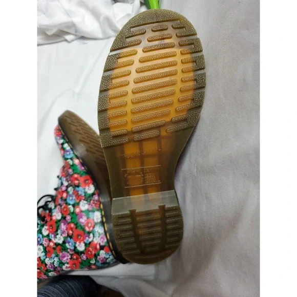 Dr. Martens 1460 Pascal Floral Mash Up Combat Boots Women Sz 5 Leather Lace Up - Picture 5 of 12